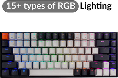 K2 75% Layout Hot-Swappable Bluetooth Wireless/Usb Wired Mechanical Keyboard with Gateron G Pro Brown Switch/Double-Shot Keycaps/Rgb Backlit 84-Key Computer Keyboad for Mac Windows Version 2