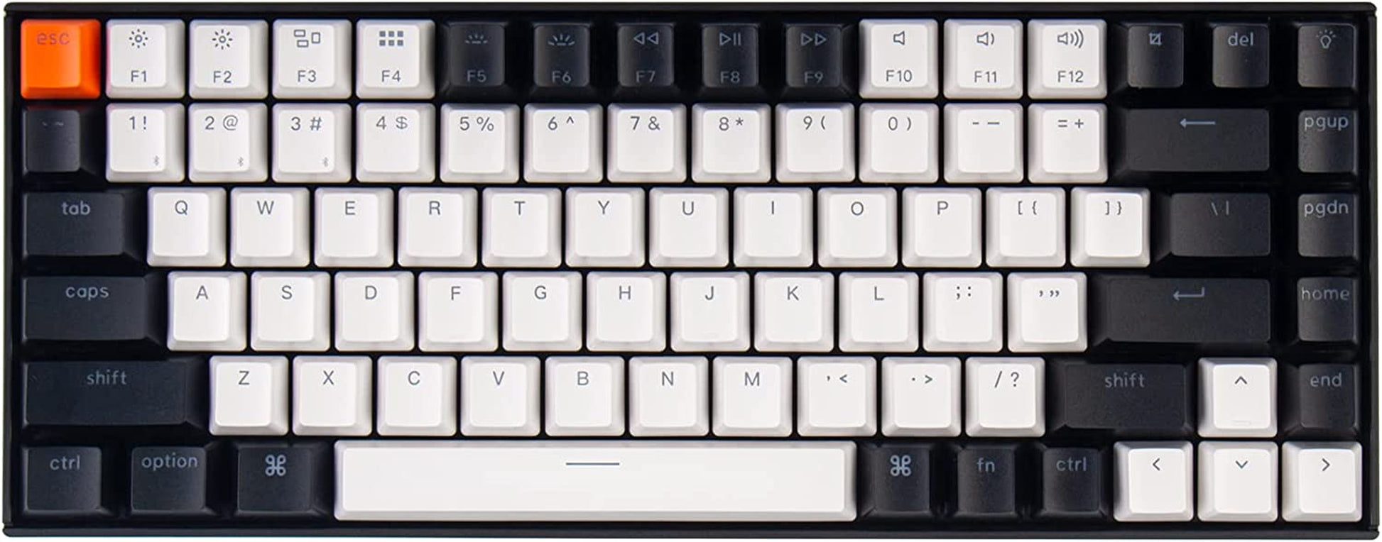 K2 75% Layout Hot-Swappable Bluetooth Wireless/Usb Wired Mechanical Keyboard with Gateron G Pro Brown Switch/Double-Shot Keycaps/Rgb Backlit 84-Key Computer Keyboad for Mac Windows Version 2